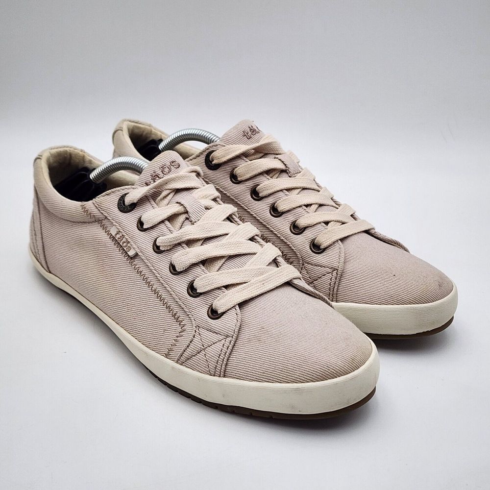 Women's Sneakers Taos Star Khaki Canvas Casual Walking Shoes 10 Comfort READ